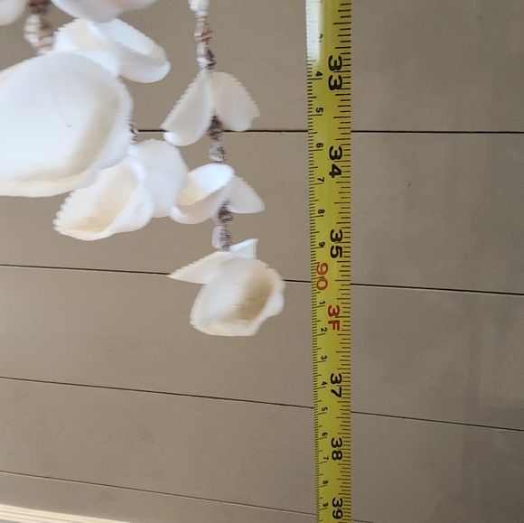 Vintage 70s seashell chula hanging chandelier windchime mobile - Picture 3 of 5